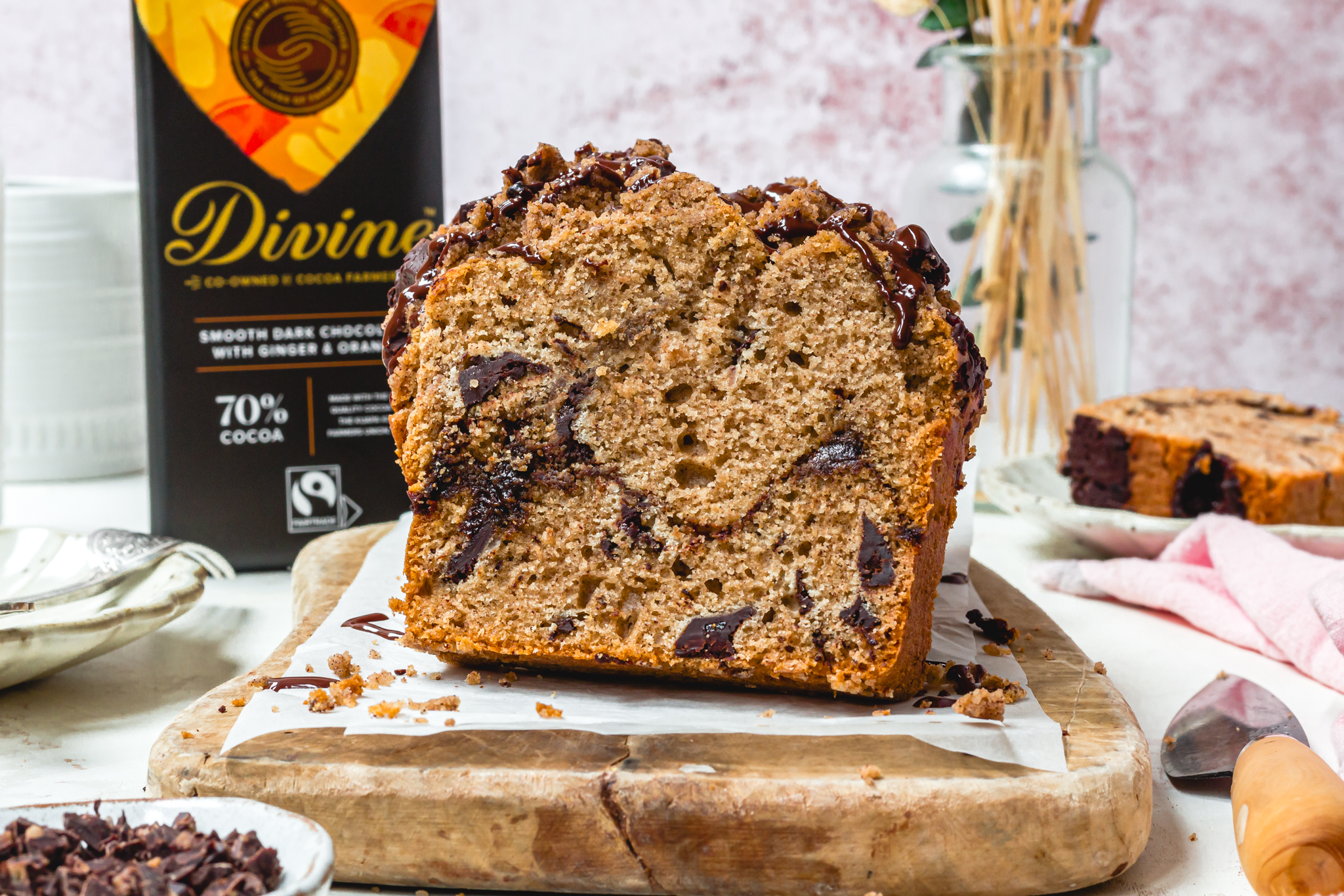 Chocolate Chunk Streusel Loaf Cake