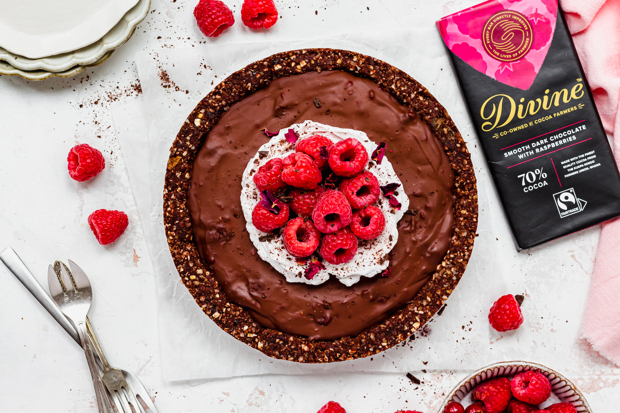 Chocolate Raspberry Ganache Tart