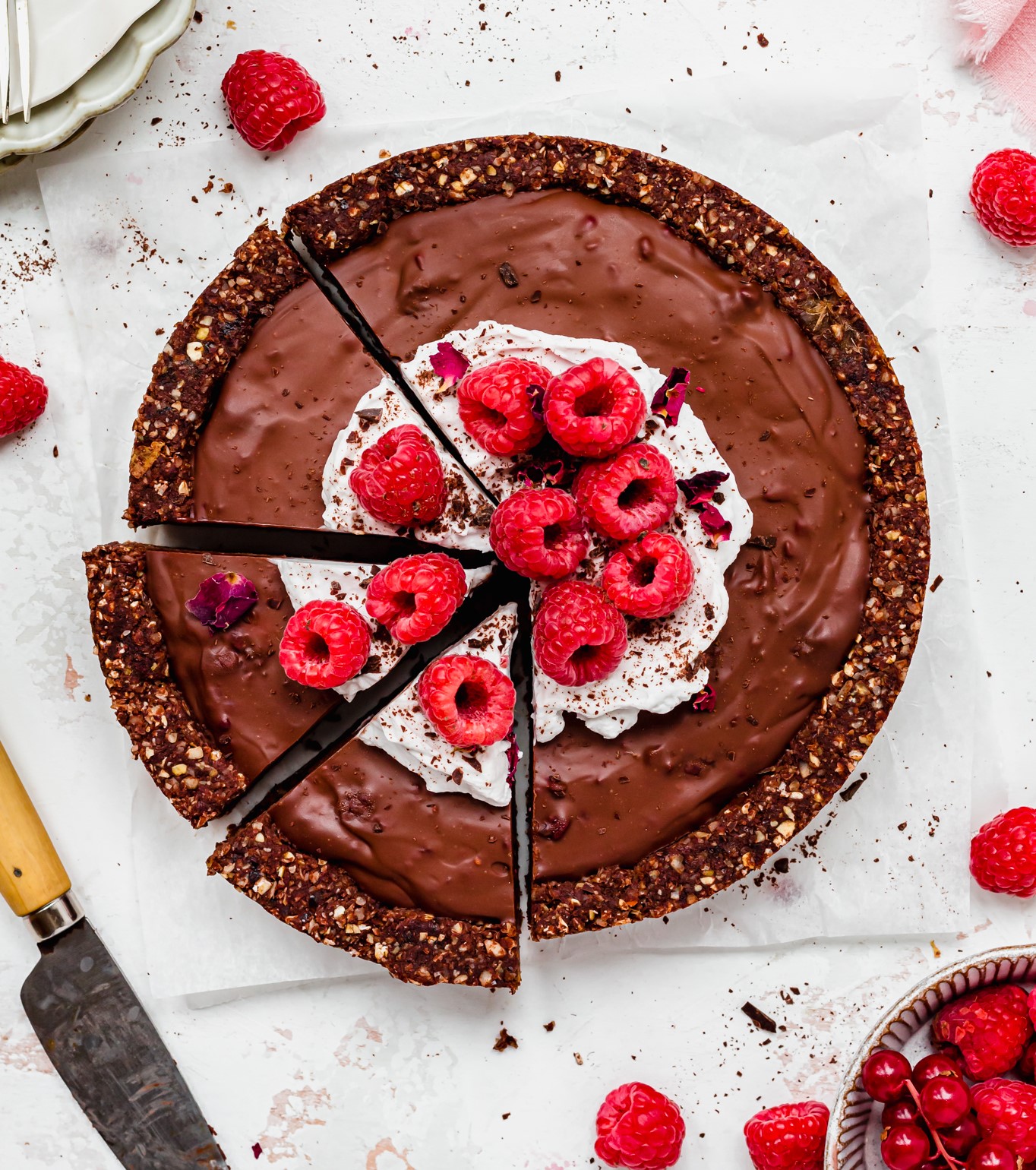 Chocolate Raspberry Ganache Tart