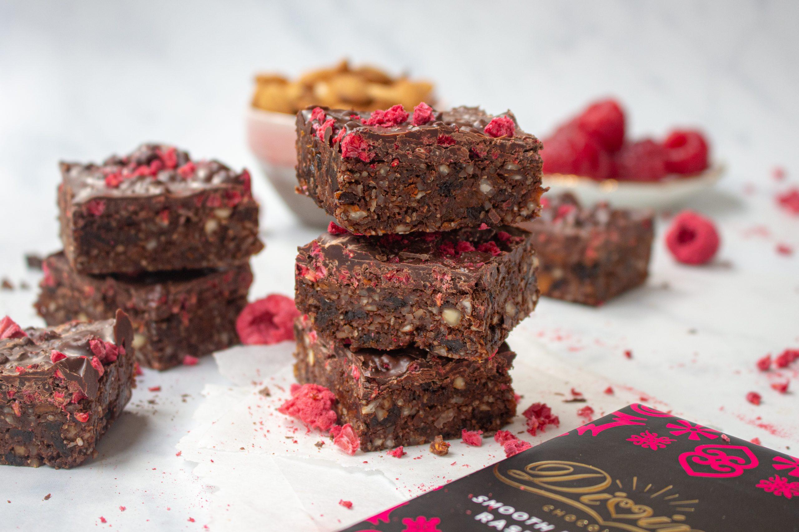 Dark Chocolate Raspberry and Apricot Bars