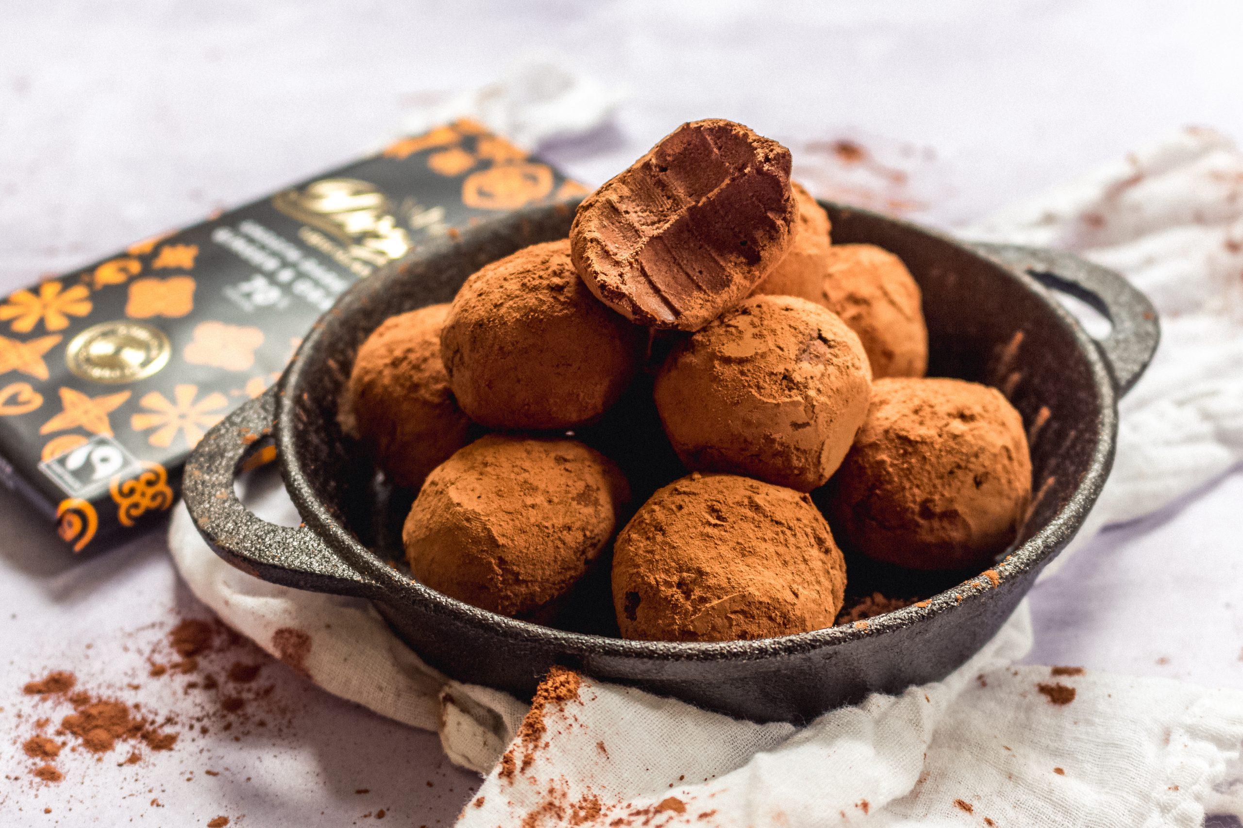 Dark Ginger and Orange Chocolate Truffles