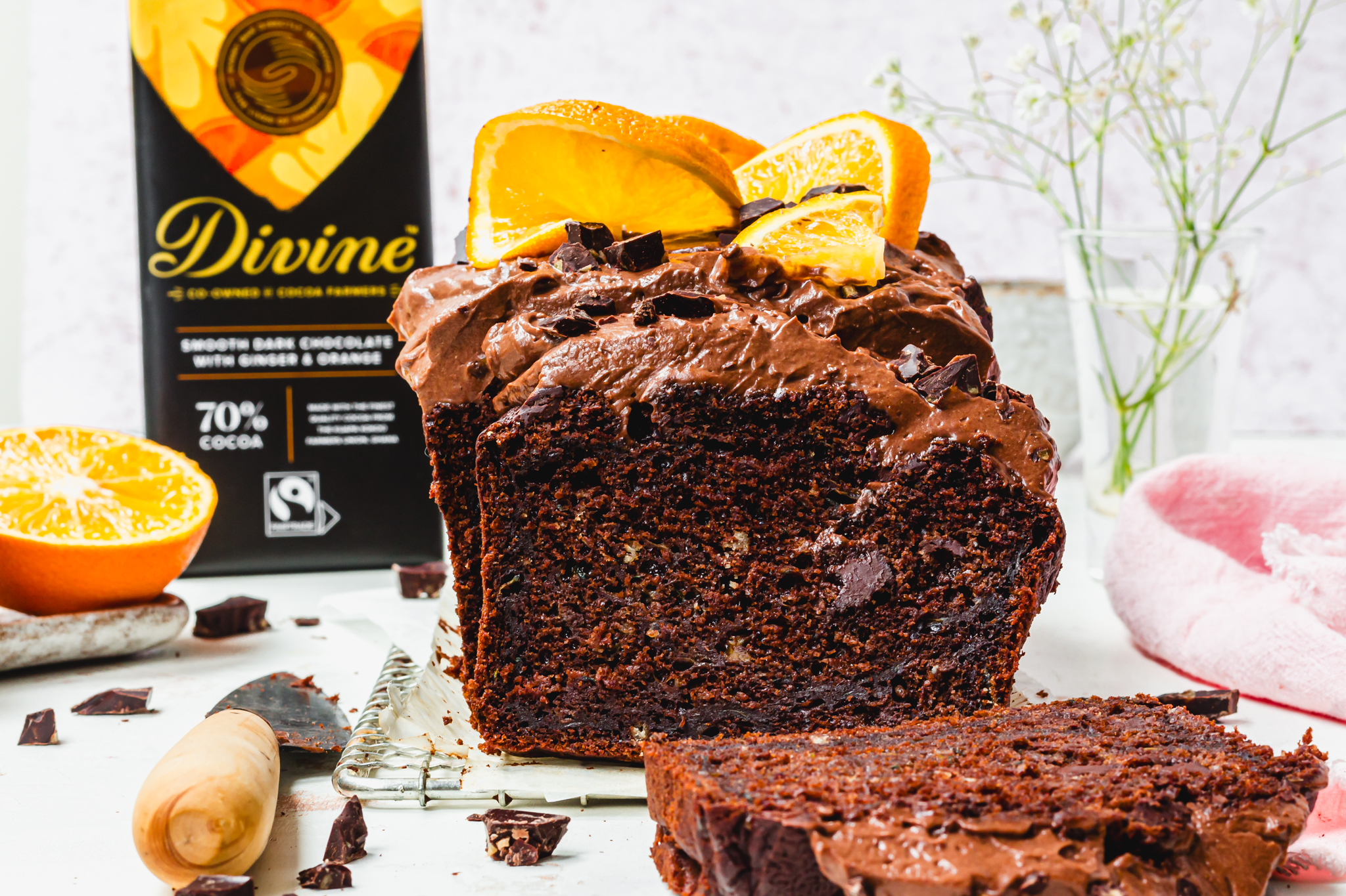 Double Chocolate Fudge Courgette Loaf Cake