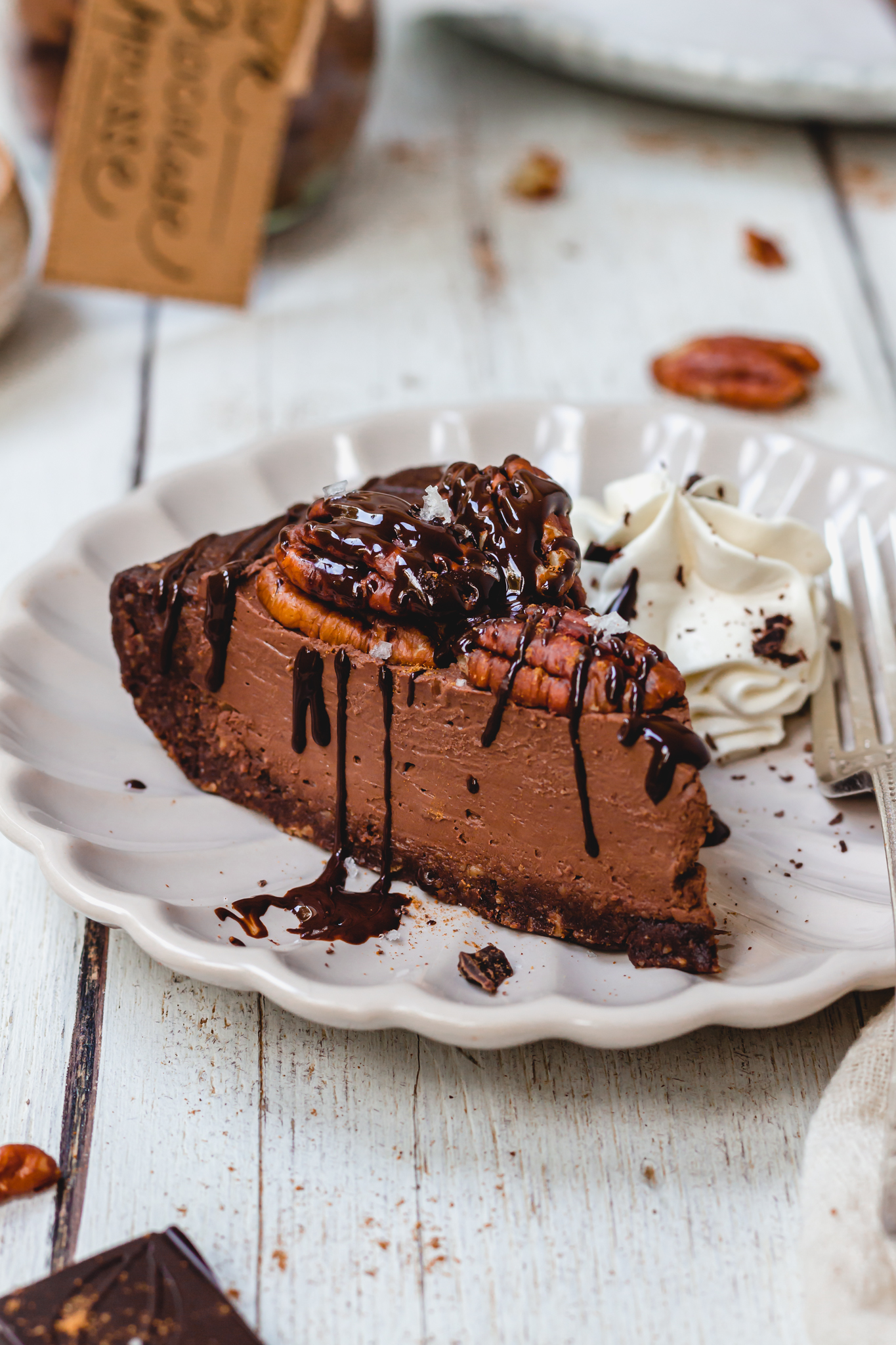 No Bake Chocolate Pecan Pie