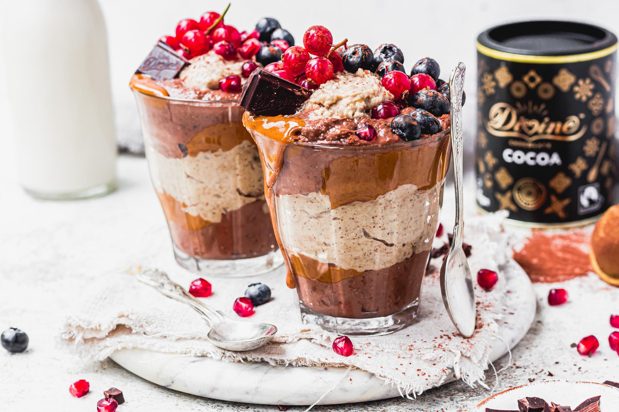 Peanut Butter & Chocolate Oat Pots