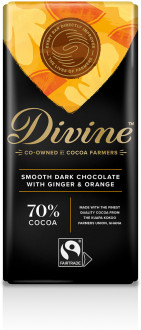 Divine 70% Dark Chocolate with Ginger & Orange