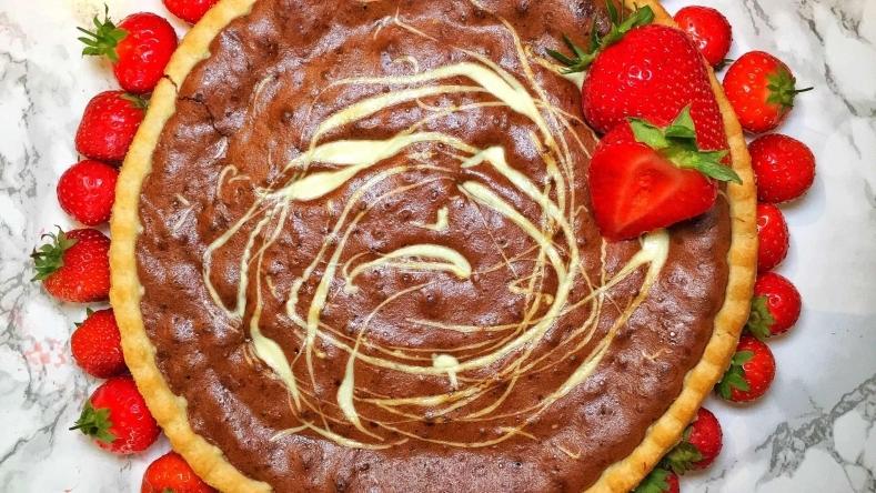 Divine Ginger Triple Chocolate Tart