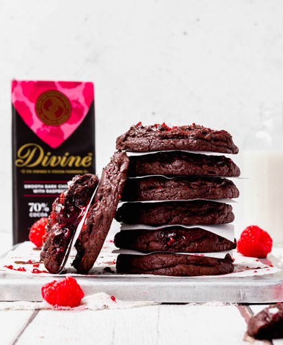 Raspberry Stuffed Brownie Cookies