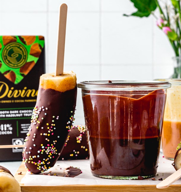 Chocolate Caramel Banana Pops