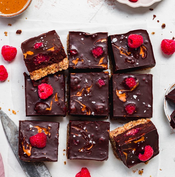 Chocolate Raspberry Fudge Bars