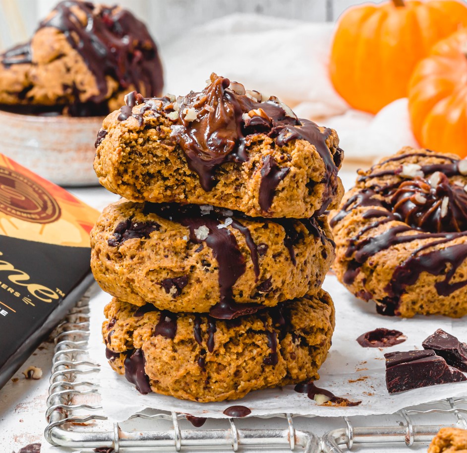 Chocolate Pumpkin Thumbprint Cookies