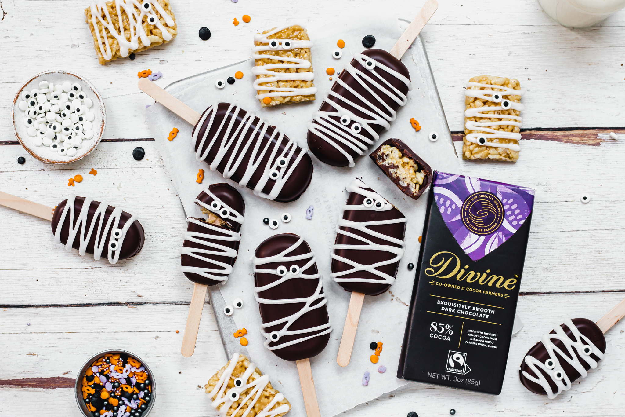 Spooky Mummy Rice Crispy Pops